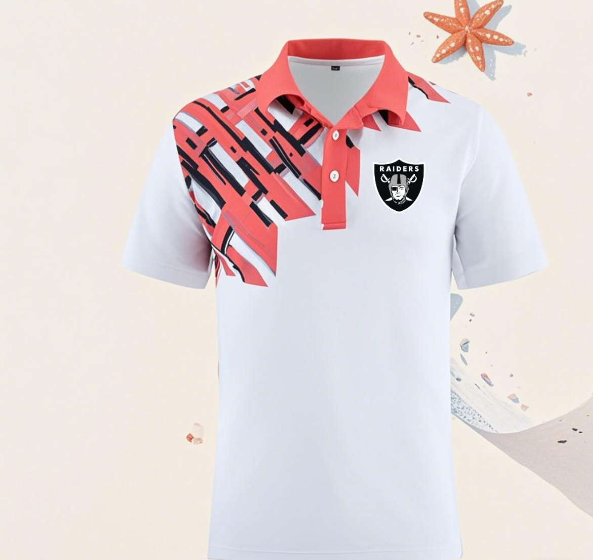Oakland Raiders white Men 2025 NFL polo T shirt